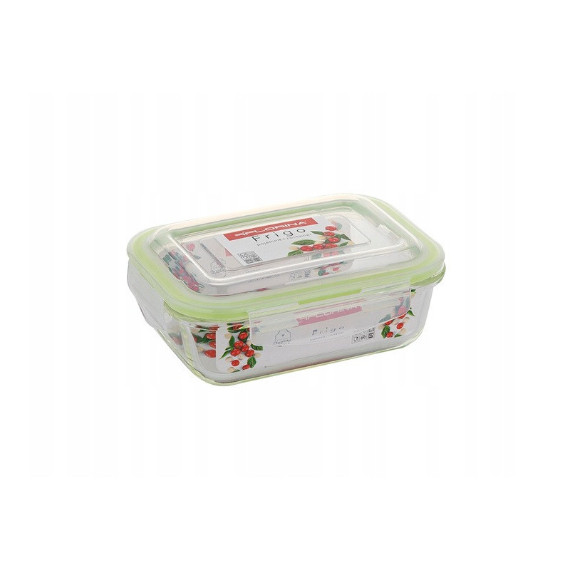 Szklany pojemnik 370 ml na żywność jedzenie Florina Frigo pudełko z pokrywką lunchbox prostokątny hermetyczny