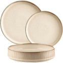 Serwis obiadowy porcelanowy GierekHoff Evie 18 elementów zestaw talerzy dla 6 osób retro 1210