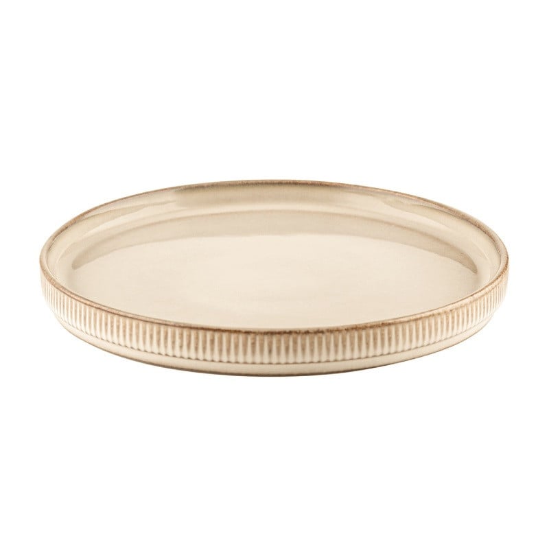 Serwis obiadowy porcelanowy Evie 30 elementów z salaterkami i kubkami zestaw talerzy dla 6 osób retro 1211