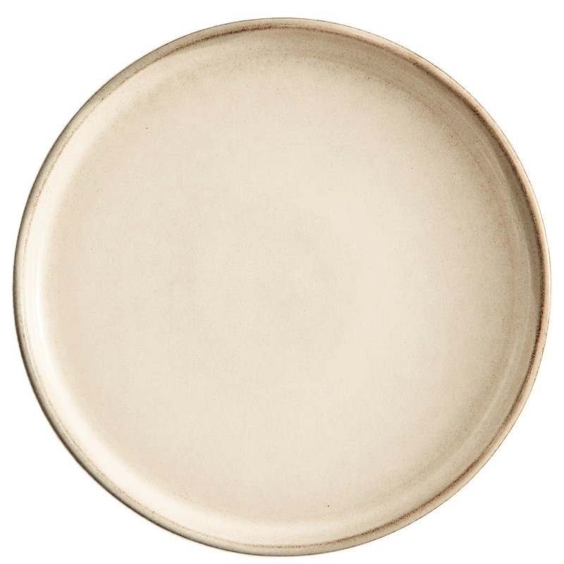Talerz deserowy porcelanowy Florina Evia kremowy prążkowany retro