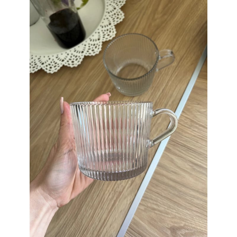 Kubki ryflowane Florina Adrio 420 ml szklane zestaw 6 sztuk