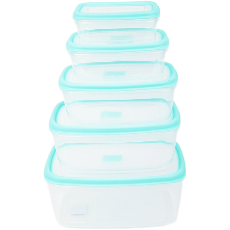 Pojemniki prostokątne lunchbox MG Home Misto zestaw 5 sztuk hermetyczne 2700/1800/1150/650/340 ml