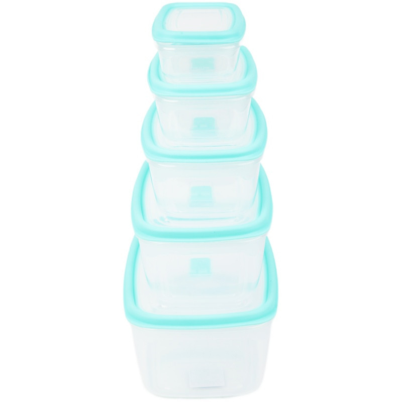 Pojemniki prostokątne lunchbox MG Home Misto zestaw 5 sztuk hermetyczne 2700/1800/1150/650/340 ml