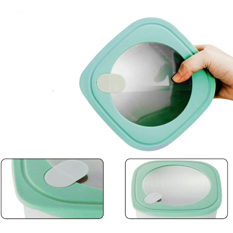 Pojemniki kwadratowe lunchbox MG Home Misto zestaw 4 sztuk hermetyczne 2500/1500/960/520 ml kremowe