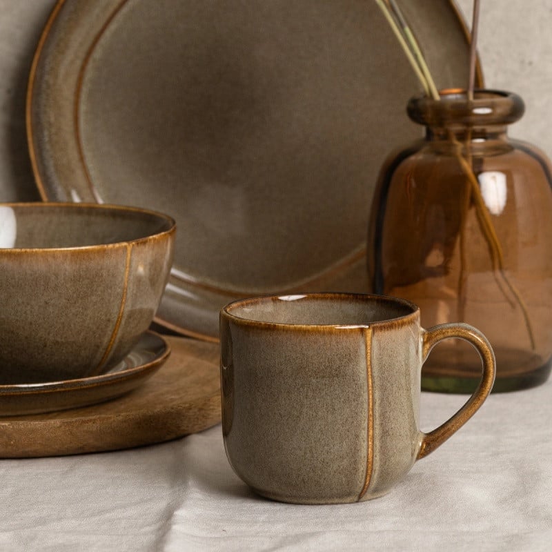 Talerz głęboki do zupy 15 cm porcelanowy Florina Bergen salaterka miseczka brązowy retro