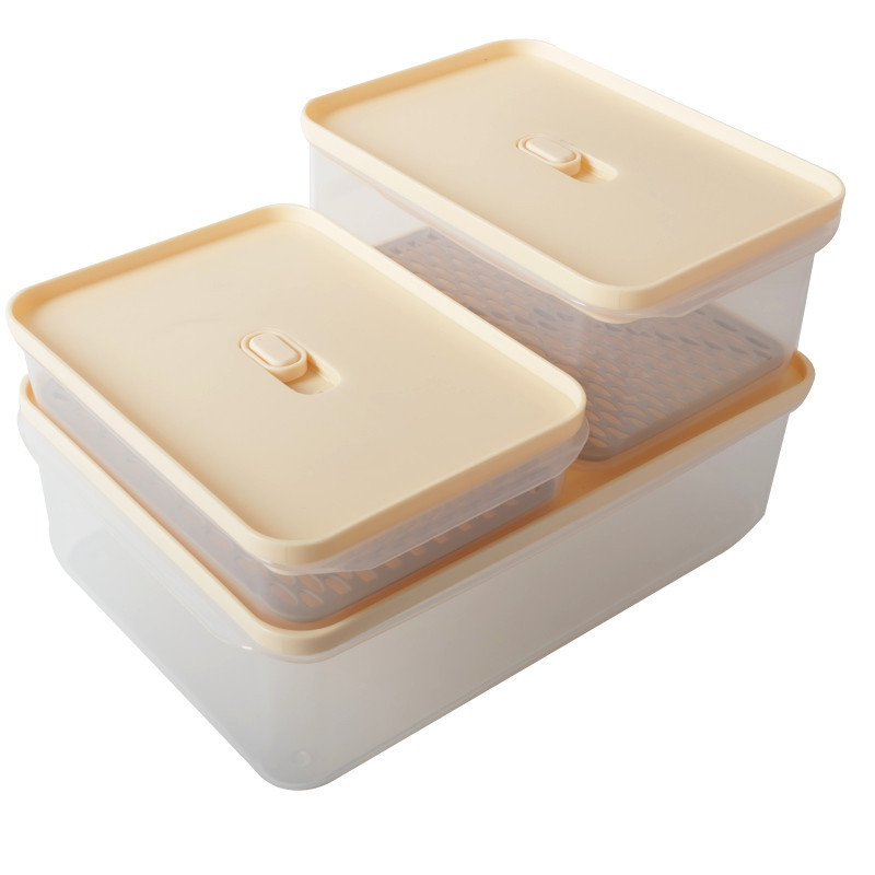 Pojemniki prostokątne lunchbox MG Home Misto z podkładką zestaw 3 sztuki hermetyczne 4400/2200/1000 ml brzoskwiniowe