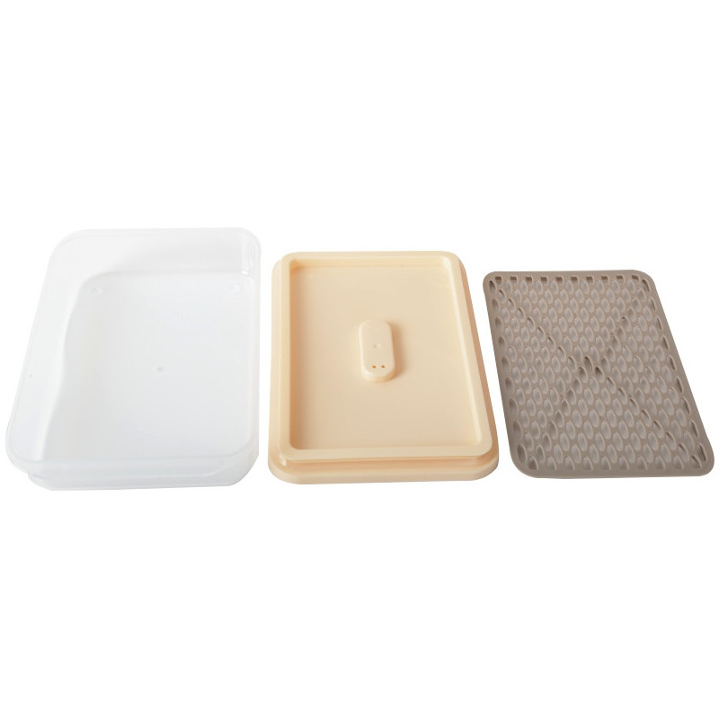 Pojemniki prostokątne lunchbox MG Home Misto z podkładką zestaw 3 sztuki hermetyczne 4400/2200/1000 ml brzoskwiniowe