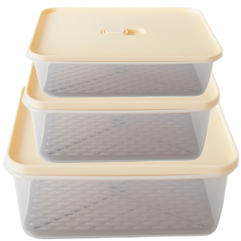 Pojemniki prostokątne lunchbox MG Home Misto z podkładką zestaw 3 sztuki hermetyczne 4400/2200/1000 ml brzoskwiniowe