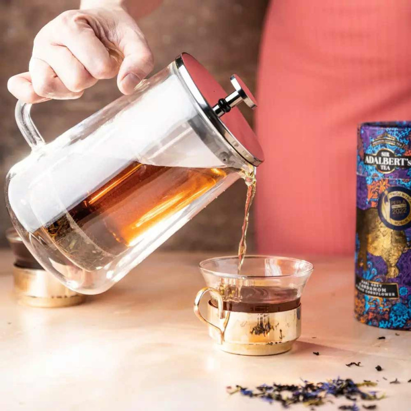 Szklany zaparzacz TERMICZNY tłokowy do herbaty kawy ziół 600 ml Klausberg KB 7685