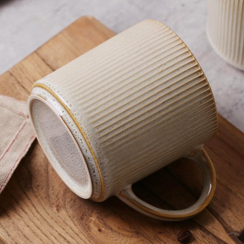 Serwis obiadowy porcelanowy Evie 30 elementów z salaterkami i kubkami zestaw talerzy dla 6 osób retro 1211