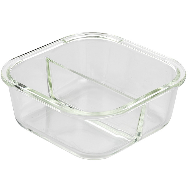 Pojemniki szklane dzielone dwukomorowe Florina Frigo 750 ml zestaw 3 sztuki kwadratowe lunchbox hermetyczne