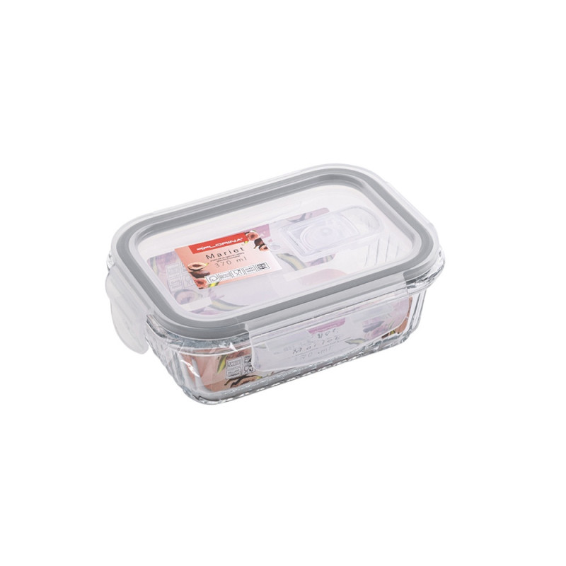 Pojemniki szklane ryflowane Florina Mariet lunchbox 1050/640/370 ml żaroodporne hermetyczne