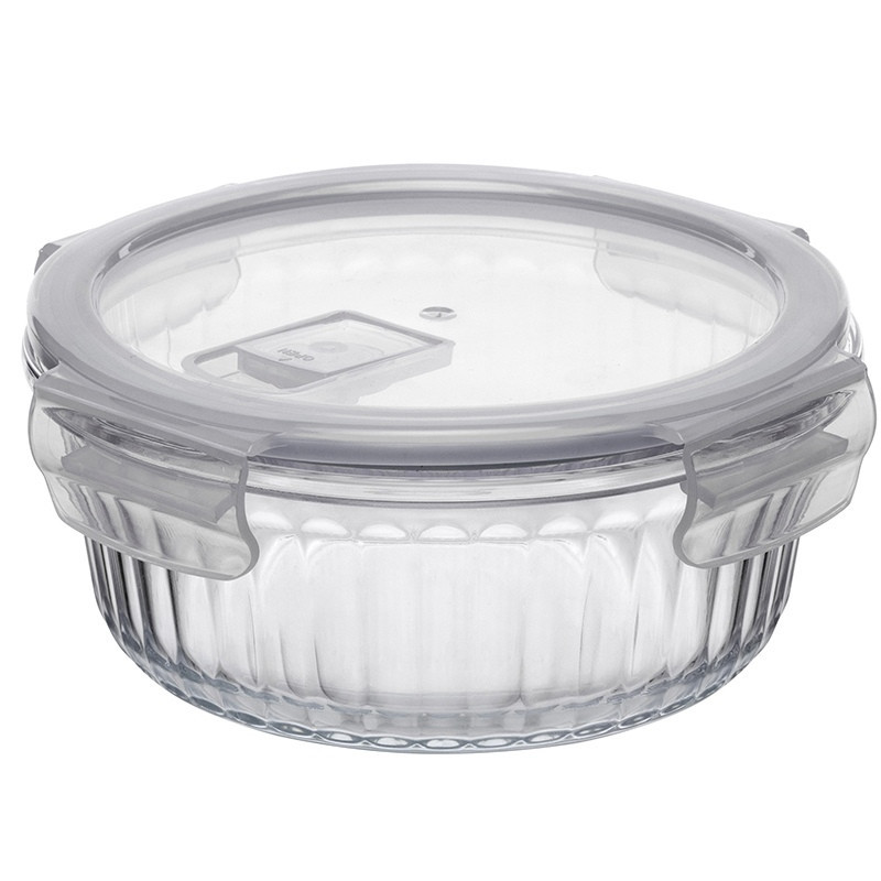 Pojemniki szklane ryflowane Florina Mariet lunchbox 960/650 ML żaroodporne hermetyczne