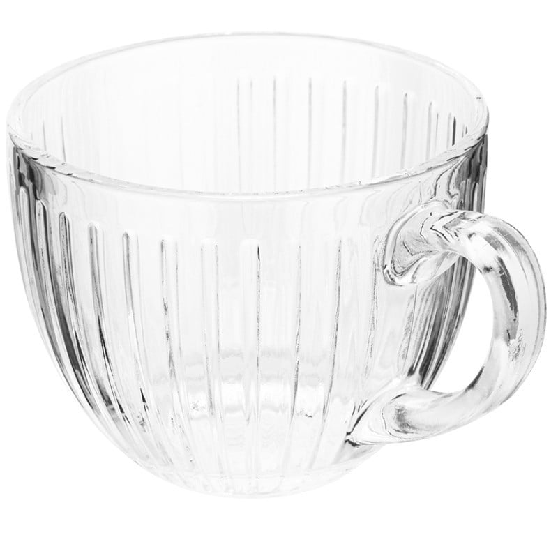Kubki ryflowane 460 ml Altom Venus duże filiżanki do kawy i herbaty szklane zestaw 6 sztuk