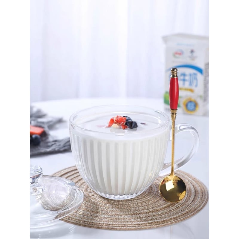 Kubki ryflowane 460 ml Altom Venus duże filiżanki do kawy i herbaty szklane zestaw 6 sztuk