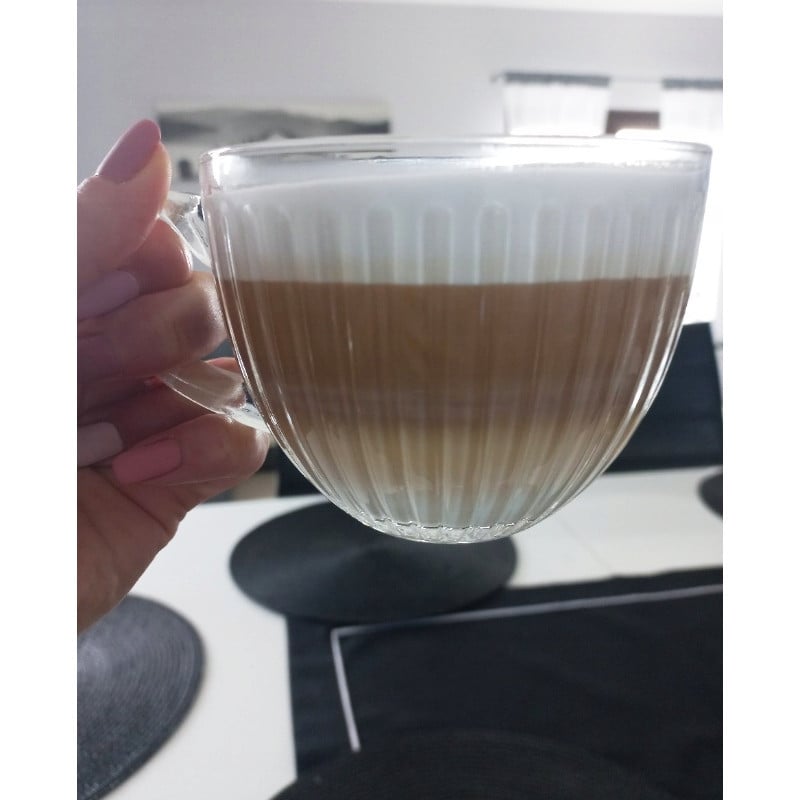 Kubki ryflowane 460 ml Altom Venus duże filiżanki do kawy i herbaty szklane zestaw 6 sztuk