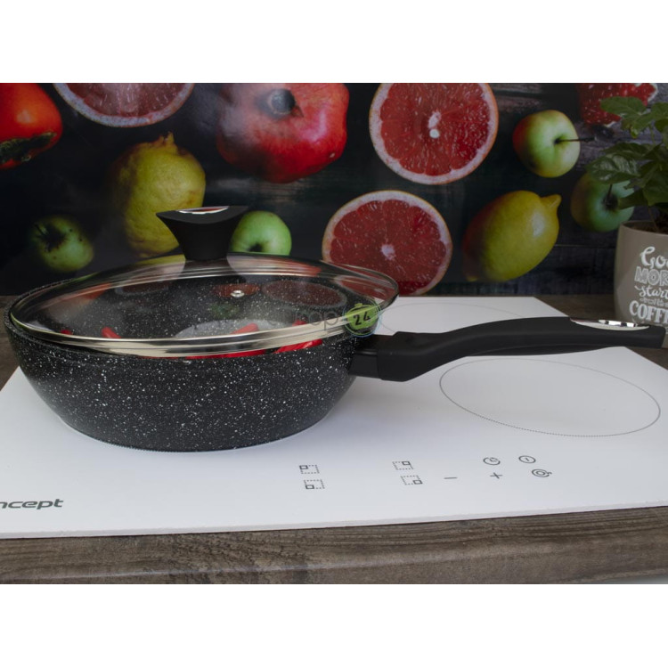 Patelnia Klausberg KB 7295 Granitowa indukcyjna z pokrywką 24 cm