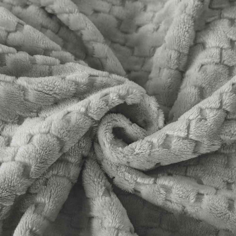 Koc 160x200 cm mikrofibra Cotton World miękki ciepły pled narzuta na łóżko srebrno-szary KHT-57