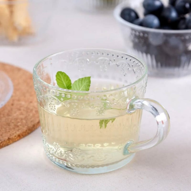 Kubki 450 ml Altom Karen duże filiżanki do kawy i herbaty szklane zestaw 6 sztuk