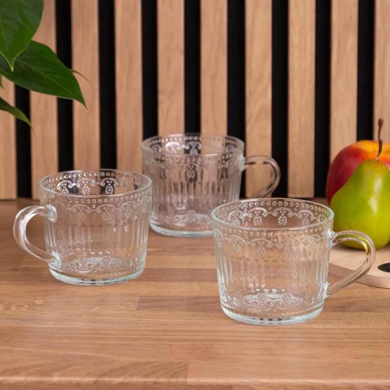 Kubki 450 ml Altom Karen duże filiżanki do kawy i herbaty szklane zestaw 6 sztuk