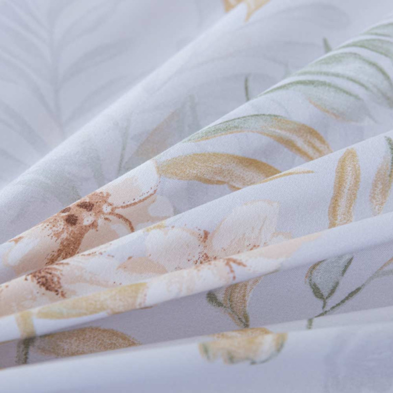 Pościel z falbanką 220x200 mikrofibra Cotton World 3 części niebieska w kwiaty 2905