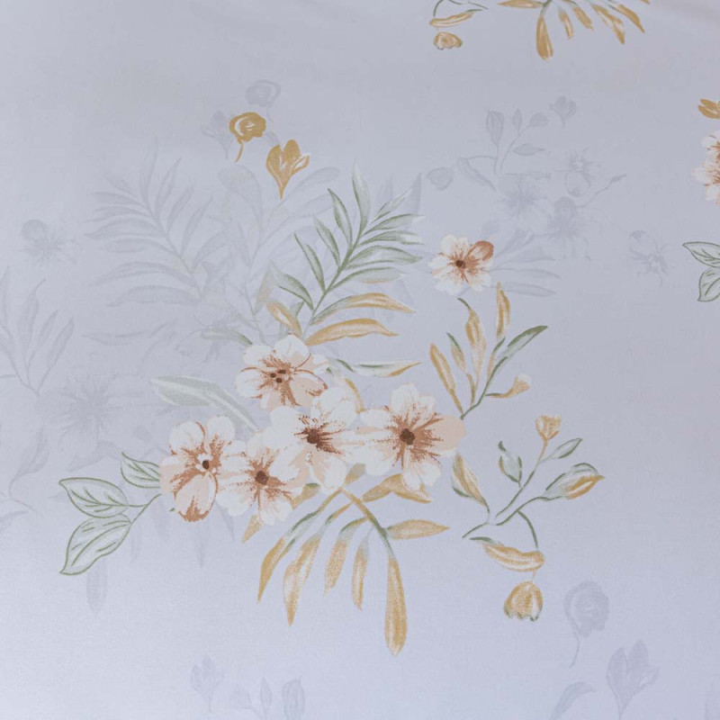 Pościel z falbanką 140x200 mikrofibra Cotton World 2 części niebieska w kwiaty 2905