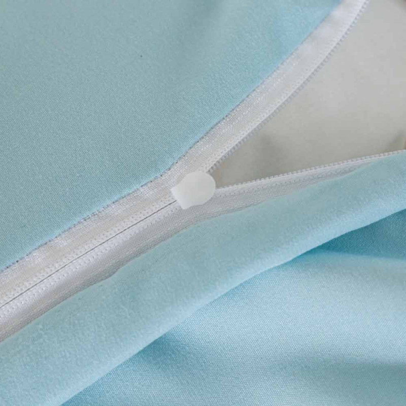 Pościel z falbanką 140x200 mikrofibra Cotton World 2 części niebieska w kwiaty 2905