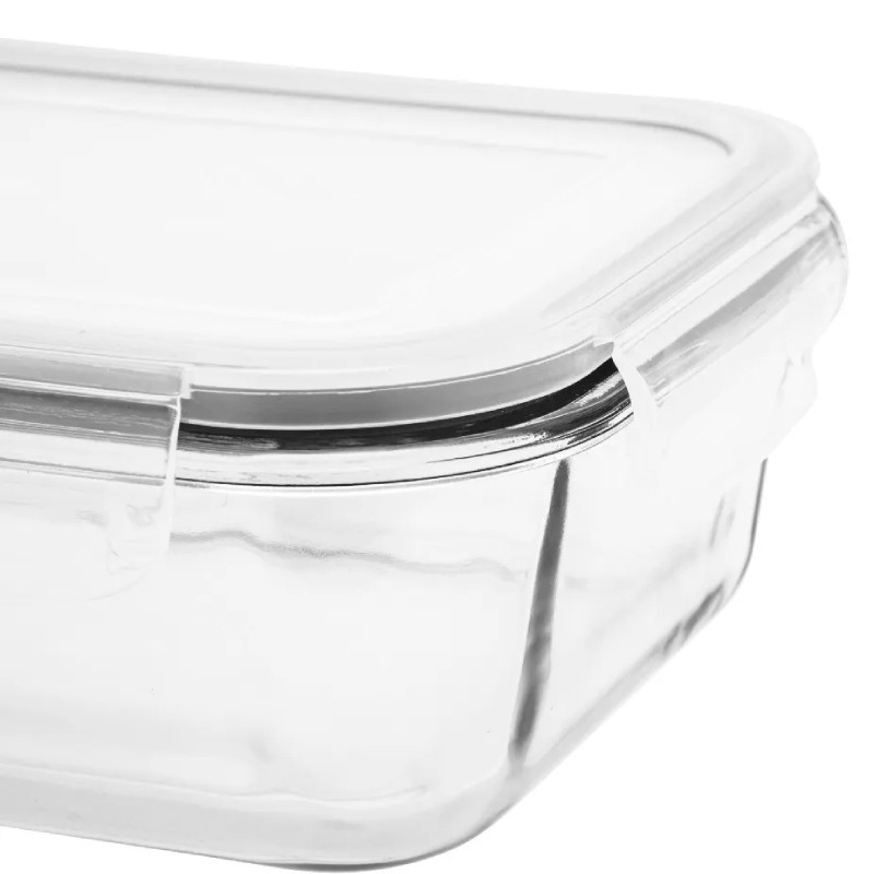 Pojemniki szklane 1040 ml prostokątne lunchbox Florina Frigo zestaw 3 sztuki żaroodporne hermetyczne