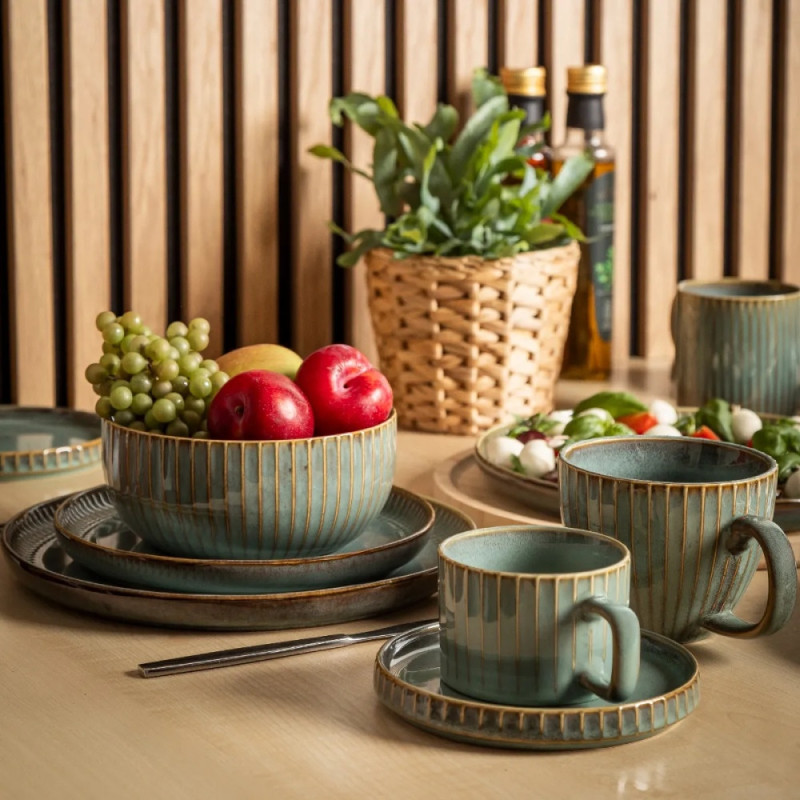 Filiżanka porcelanowa duża 450 ml Altom Sage kubek do kawy herbaty szałwiowa retro