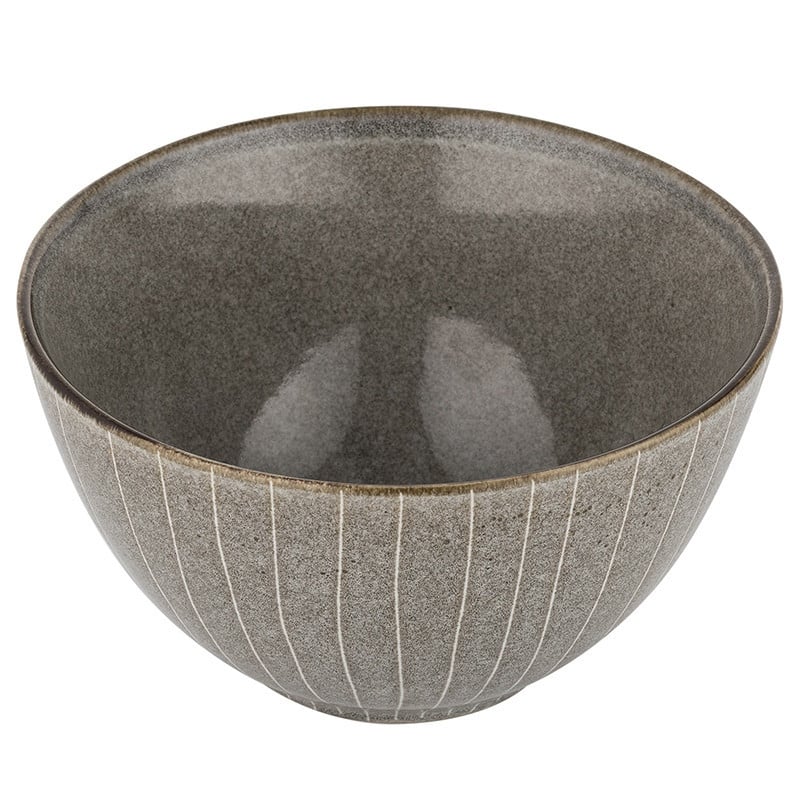Serwis obiadowy porcelanowy Florina Stripes Gray 18 elementów zestaw talerzy dla 6 osób szare