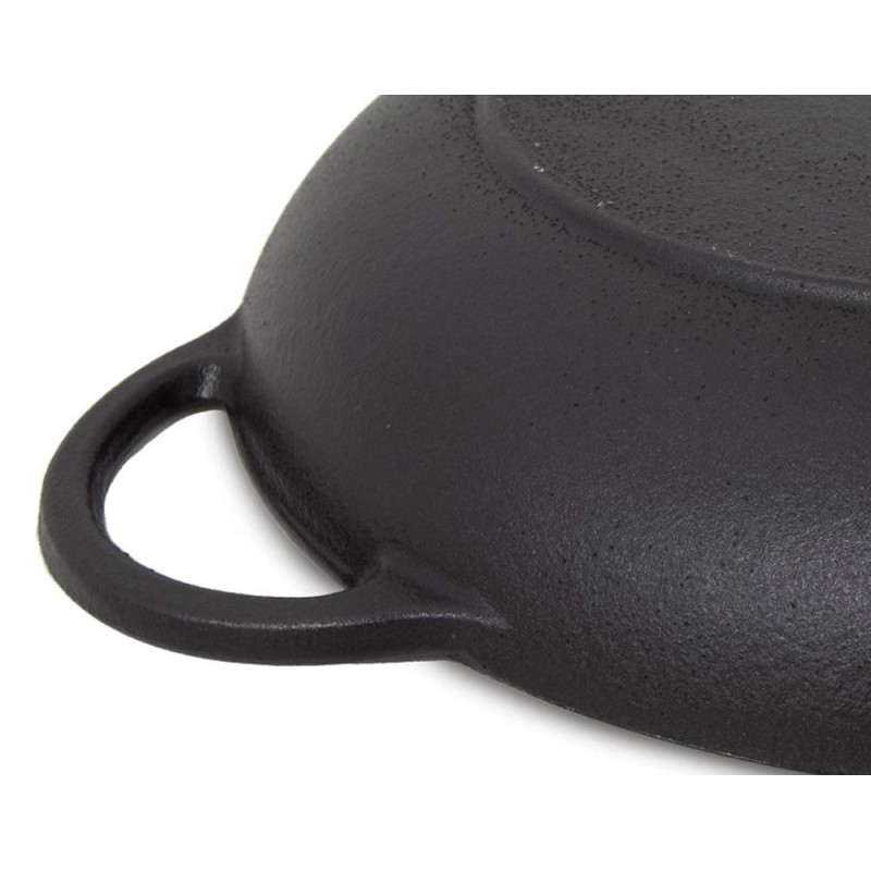 Patelnia żeliwna duża 38x9cm wysoka gaz ognisko Tragar 39570