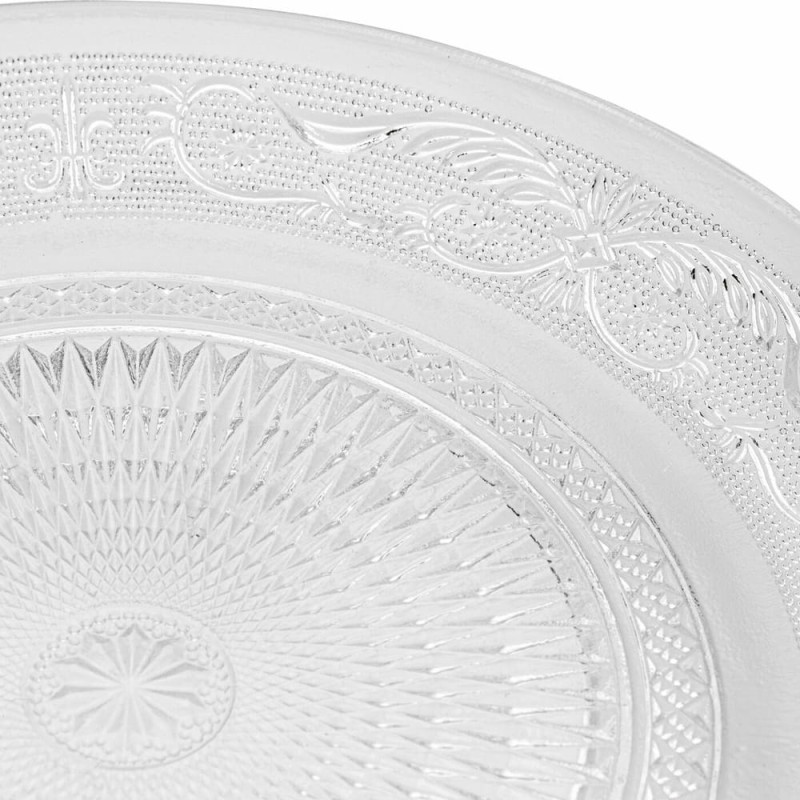 Talerzyki deserowe 18 cm i patera 30 cm szklane Florina Palazzo zestaw 7 sztuk spodek na ciasto deser