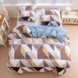 Pościel 160x200 bawełna satynowa dwustronna GierekHoff gruba 3 części GH 3048 trójkąty