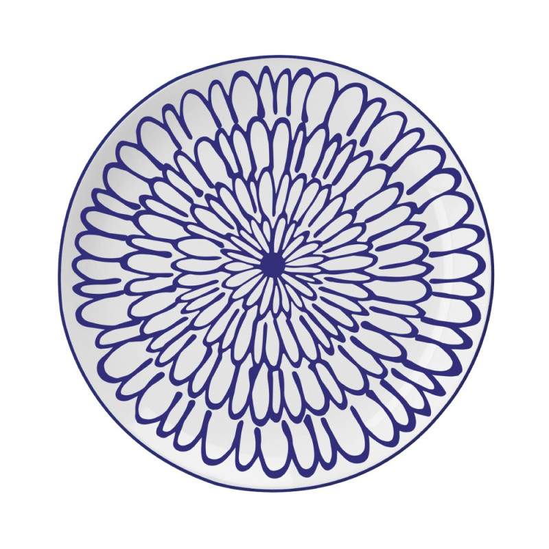 Serwis obiadowy porcelanowy MG Home Fiori 12 elementów zestaw talerzy dla 4 osób kwiaty