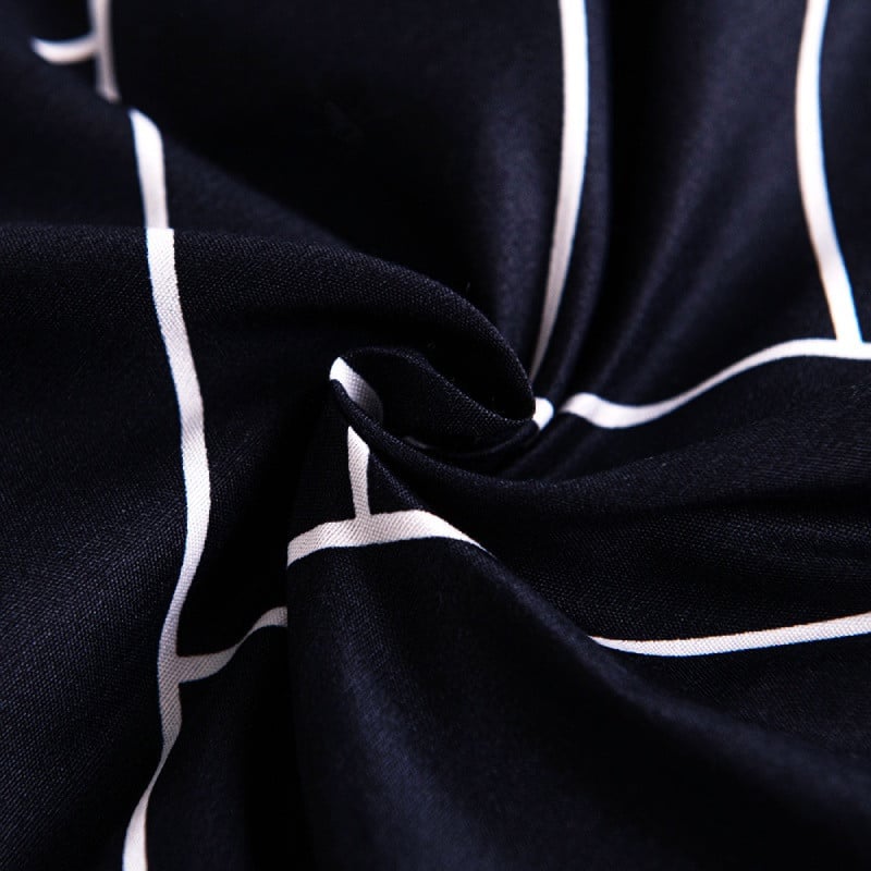 Pościel 200x220 bawełna satynowa dwustronna GierekHoff gruba 3 części GH 3069 czarna mozaika