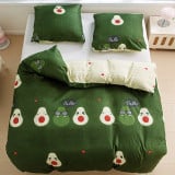 Pościel 140x200 bawełna satynowa dwustronna GierekHoff gruba 2 części GH 3071 awokado