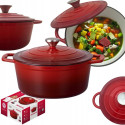 Garnek żeliwny emaliowany 4 L MG Home Infinito kociołek czerwony 22cm
