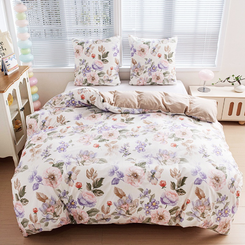 Pościel 200x220 bawełna 100% dwustronna GierekHoff Cotton bardzo gruba 3 części GH 3900 róże