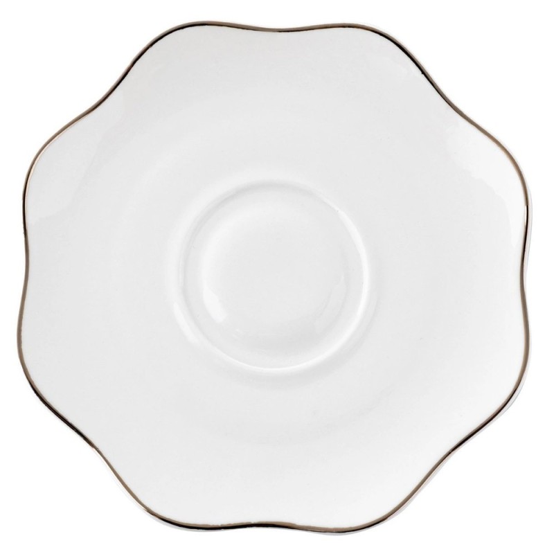 Serwis kawowy dla 6 osób Liric porcelana zestaw filiżanek ze spodkami 6+6 biały Florina