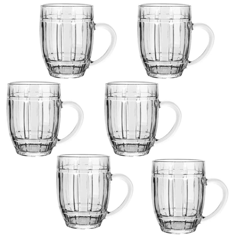 Kufle do piwa wysoki Florina Porter 500 ml z uchem szklany zestaw 6 sztuk