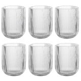 Szklanki wysokie ryflowane Florina Vacanza 270 ml szklane zestaw 6 sztuk