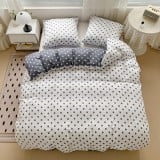 Pościel 140x200 bawełna satynowa dwustronna GierekHoff gruba 2 części GH 3076 kropki