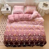 Pościel 140x200 bawełna satynowa dwustronna GierekHoff gruba 2 części GH 3079 czerwone heksy