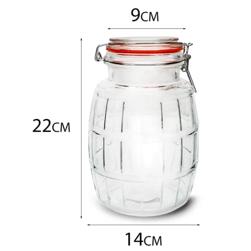 Słój szklany z klamrą 2200 ml słoik hermetyczny z uszczelką do przetworów Tragar 44026