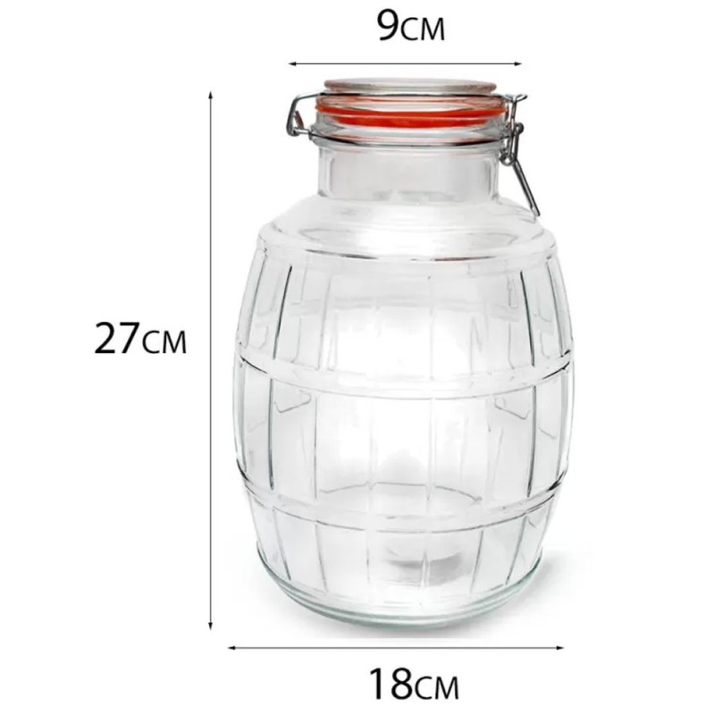 Słój szklany z klamrą 4200 ml słoik hermetyczny z uszczelką do przetworów Tragar 44028