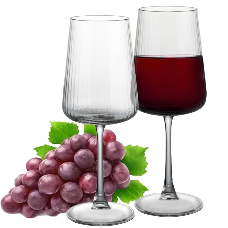 Kieliszki do wina 540 ml szklo ryflowane komplet 2 sztuki Florina Freccia