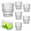 Szklanki do wody 330 ml niskie zestaw 6 sztuk napoje szkło ryflowane Baltico Florina