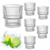 Szklanki do wody 330 ml niskie zestaw 6 sztuk napoje szkło ryflowane Baltico Florina