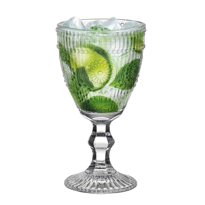 Kielichy do wody 300 ml zestaw 6 szklanek na nóżce Florina Rosetta
