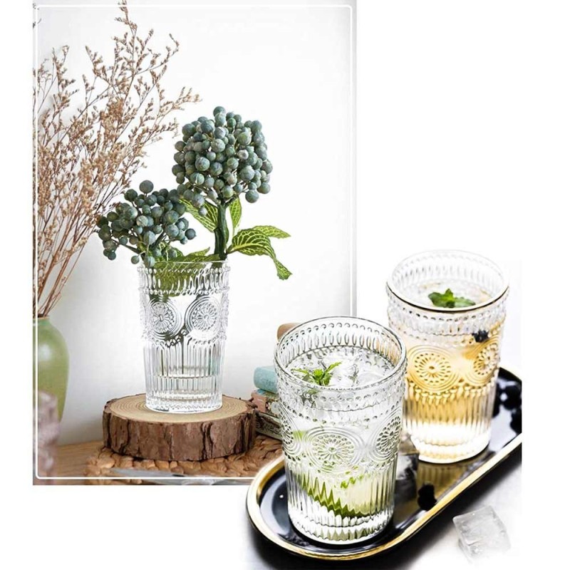 Szklanki do wody drinków 340 ml wysokie zestaw 6 sztuk Long Drink Rosetta Florina